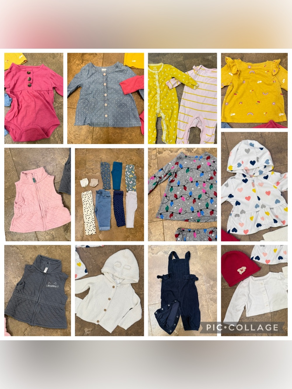 Mixed Baby Girl Clothing Lot - Pink, Yellow, Blue, Gray